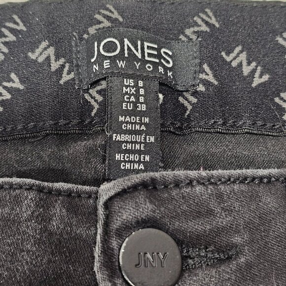 Jones of New York Black Denim Stretch Jean Size 8 - Picture 6 of 7